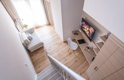 Family room, shower and bath, toilet