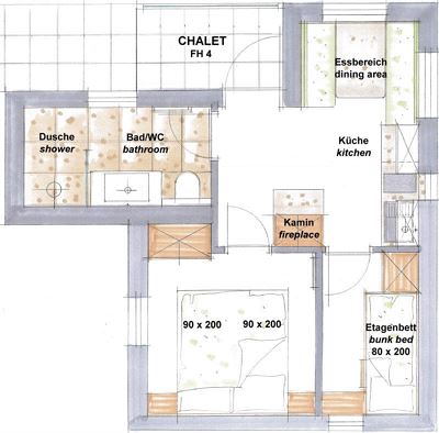 Apartment, shower, toilet, 4 or more bed rooms