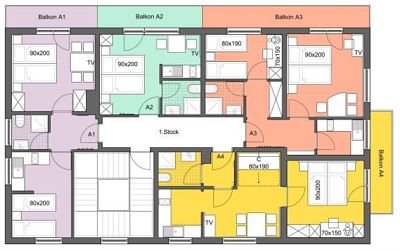 Appartamento, doccia, WC, 1 camera da letto