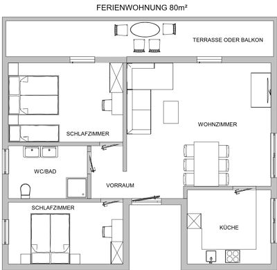 Appartamento, toilette e bagno/doccia separati, 2 camere da letto