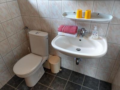 Studio, shower and bath tub, balcony