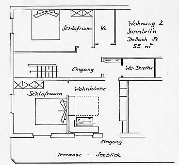 Gartenwohnung 2 für 2-4 Personen  mit  Terrasse