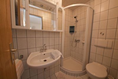 Double room, shower, toilet, 1 bed room