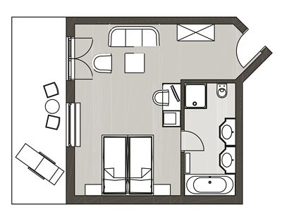 Camera doppia, doccia, WC, balcone