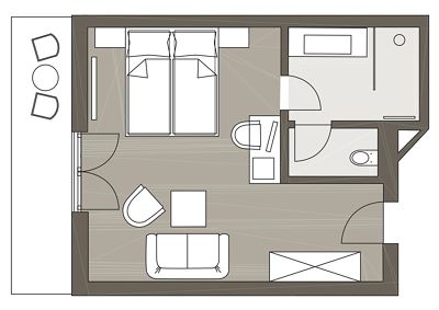 Double room, bath, toilet, lake view