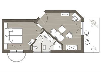 Suite, bagno, WC, lato montagna