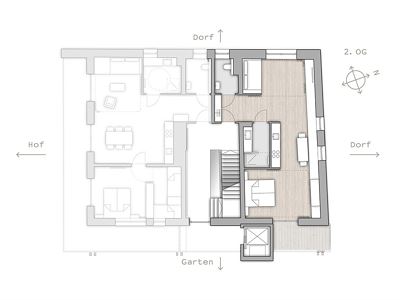 Apartment, separate toilet and shower/bathtub, facing the garden