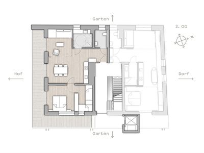 Apartment, separate toilet and shower/bathtub, south