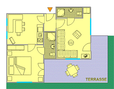 Apartment, shower, toilet, terrace