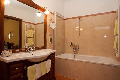 Junior suite, shower and bath tub, lake view