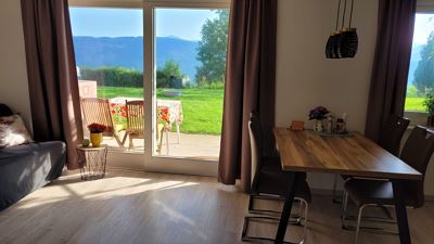 Family room, shower, lake view