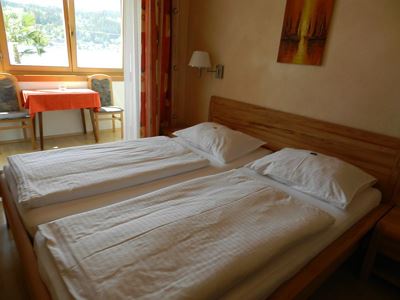 Double room, shower, toilet, lake view