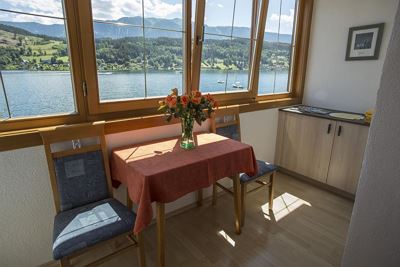 Double room, shower, toilet, lake view