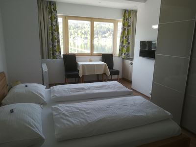 Double room, shower, toilet, lake view