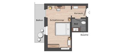 Doppelzimmer in der Villa mit Balkon