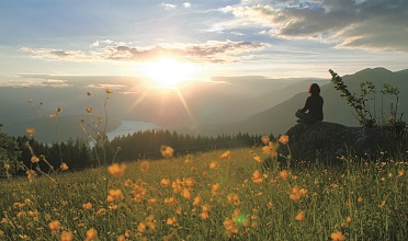 Enjoying the view to the lake