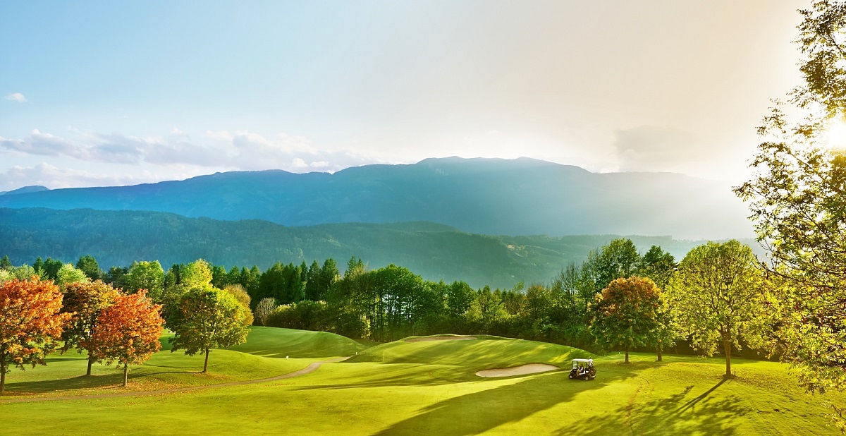 Golfing with lake view