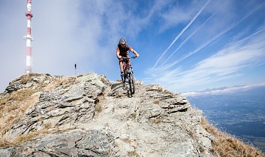 biking on the top